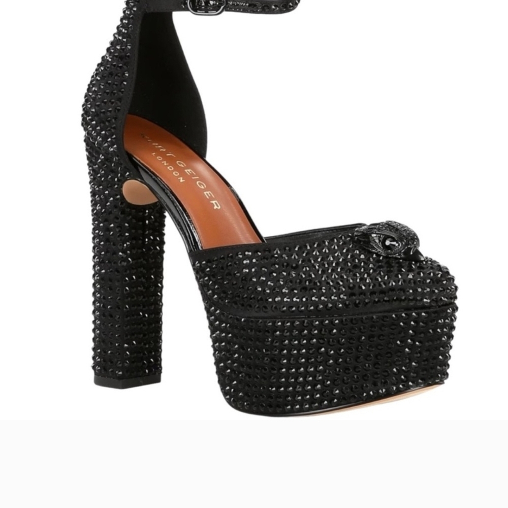 Kurt Geiger Sparkling Black Platform Sandals